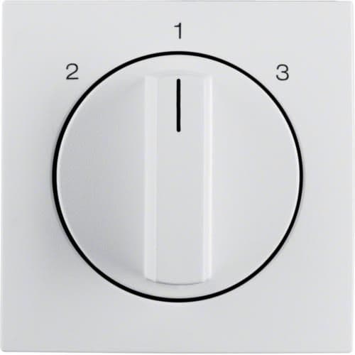 Enjoliveur avec bouton rotatif pour interrupteur 3 paliers sans position 0 S.1 / B.3 / B.7 Blanc p vue 1