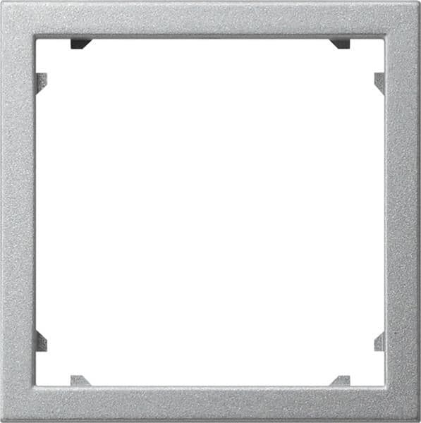 Cadre adaptateur avec découpe carrée pour appareils avec cache (45 x 45mm) teinte Alu - le cadre vue 1
