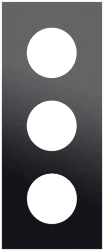 Plaque de recouvrement triple , entraxe 60 mm, pour 3 prises de courant, Niko Rocker et Niko Toggle, alu black brushed vue 1