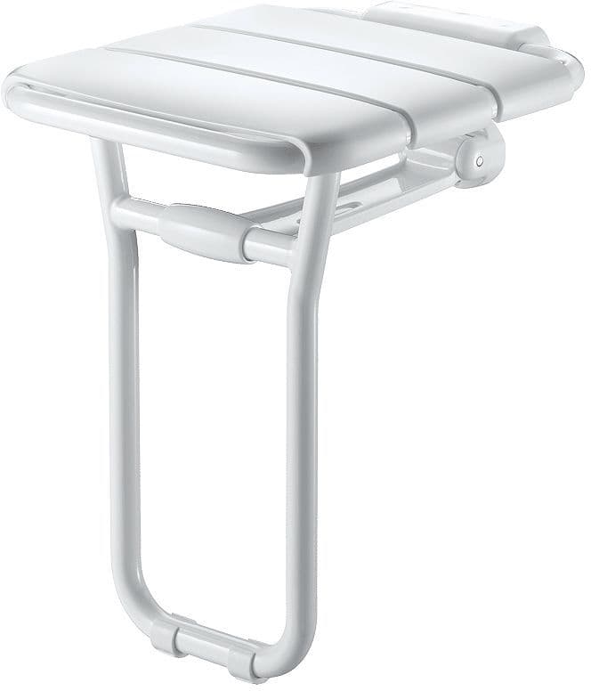SIEGE DE DOUCHE RELEVABLE+ PIEDS DELABIE ALU BLANC vue 1