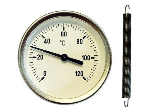 Thermomètre d'applique Blanc 0 - 120°C diamètre 63mm vue 1