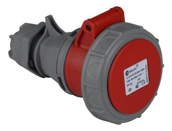 Fiche CEE femelle 5 x 16A 380 - 415Vac Rouge IP67 avec raccords à visser vue 1