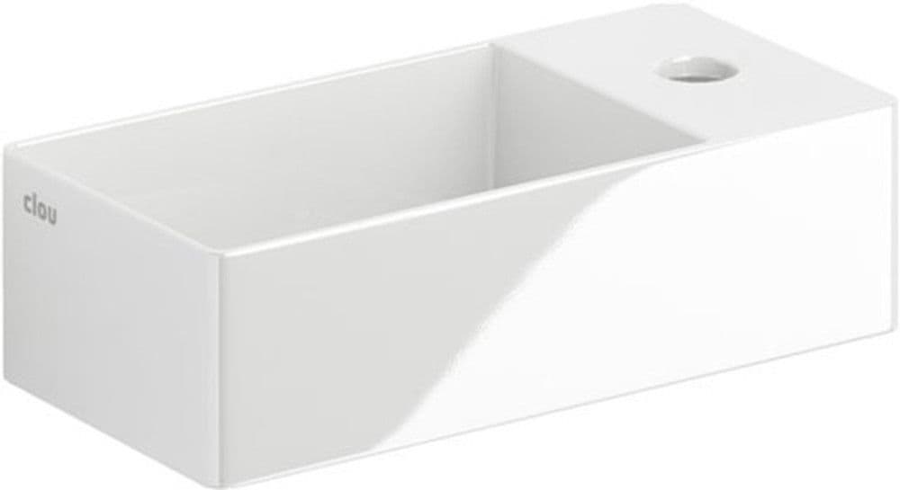 Clou New Flush 3 lave-mains 350 x 180 x 100 mm trou robinet à droite blanc vue 1