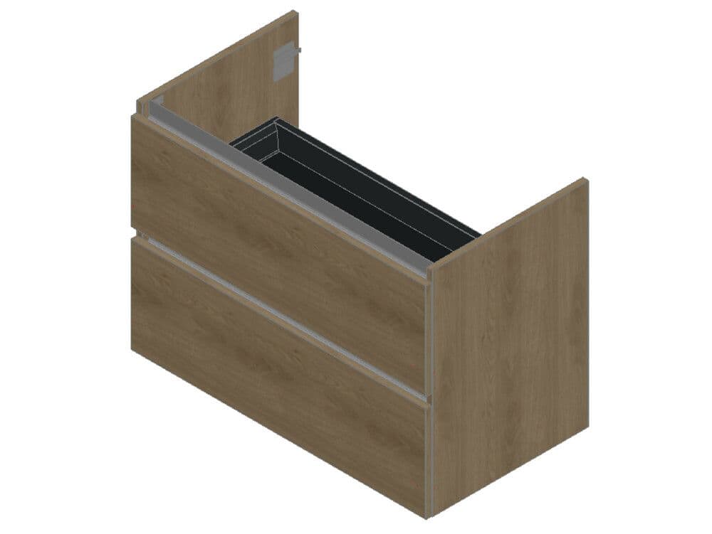 intro Tempus sous-meuble B900xD495xH650mm 2tiroirs Oak vue 1