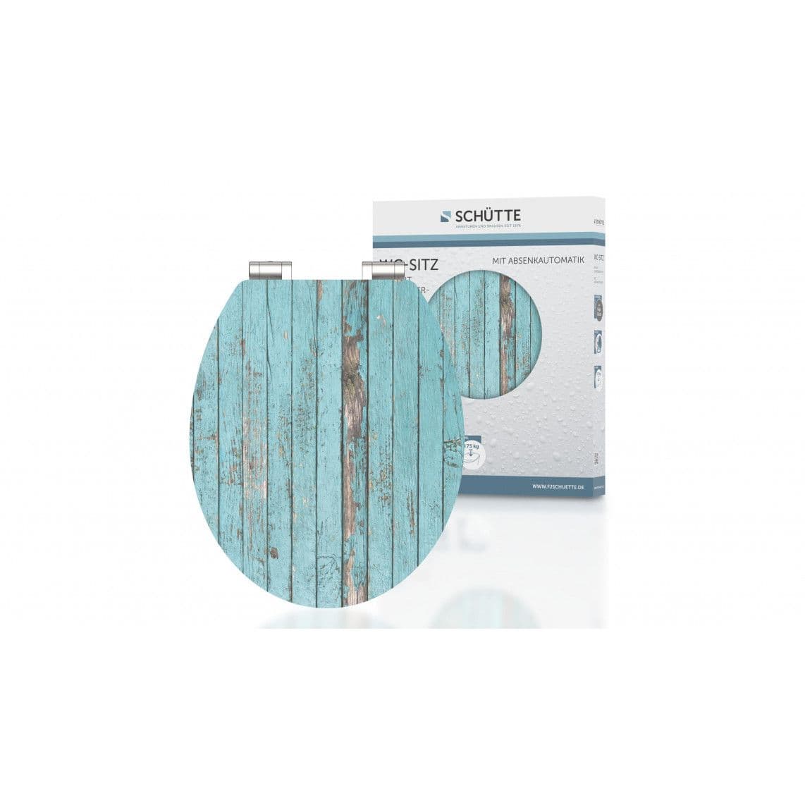 80536 abattant WC en MDF HG BLUE WOOD, avec frein de chute vue 1