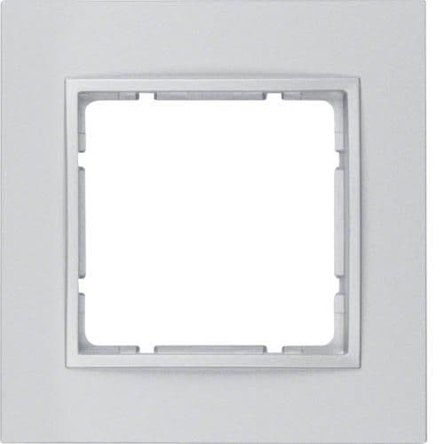 Plaque de recouvrement 1 poste Berker B.7 Alu, mat vue 1