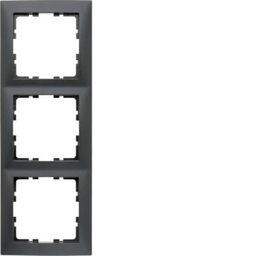 Plaque de recouvrement 3 postes Berker S.1 Anthracite, mat vue 1