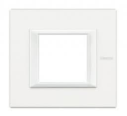 Axolute - plaque 2 modules Blanc métal vue 1