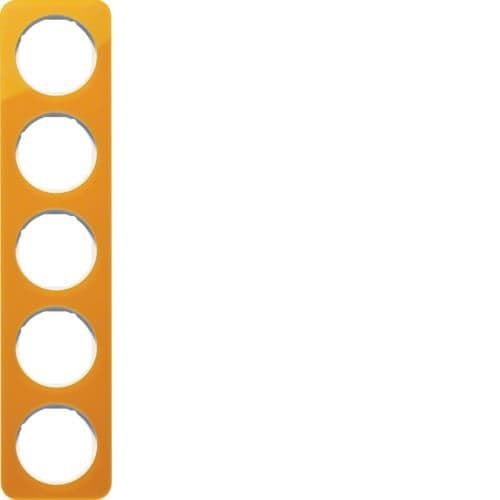 Plaque de recouvrement 5 postes R.1 acryl Orange transparent / Blanc polaire vue 1