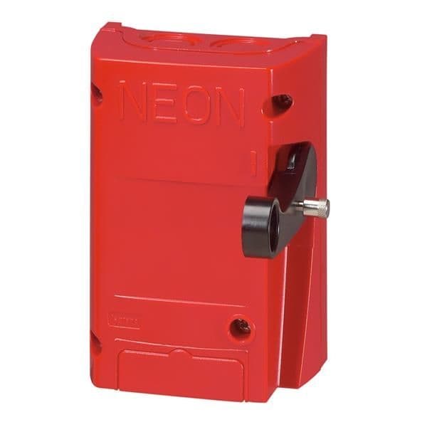 Coupure enseigne lumineuse Rouge 2 pôles - 16A - 250V - 1 Led vue 1
