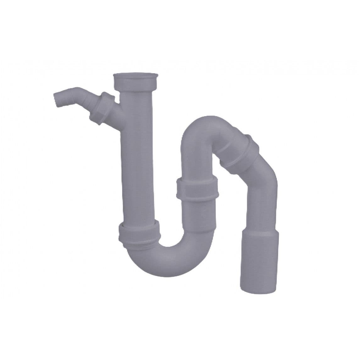 98028012 ECO-SAVE KS Évier-siphon tubulaire, gris, 1 1/2" F x DN 40/50 mm, avec 3/4" raccordement d'appareils vue 1