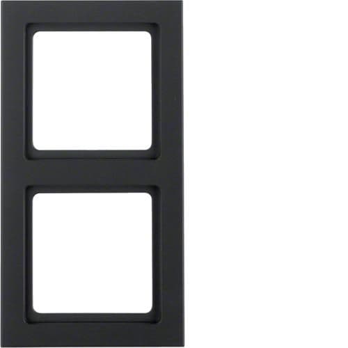 Plaque de recouvrement 2 postes Berker Q.3 Anthracite, Velours vue 1