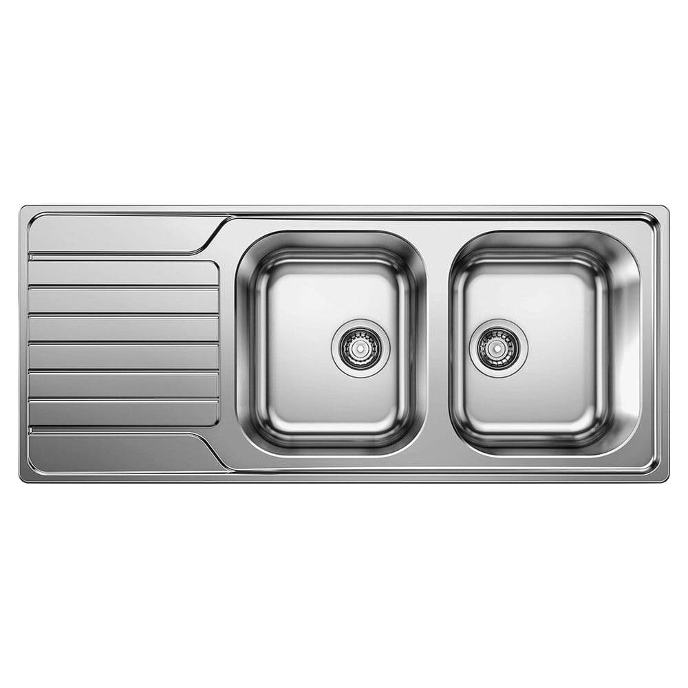 Blanco Dinas 8 S évier encastrer 2 bacs réversible 1160x500mm inox satiné vue 1