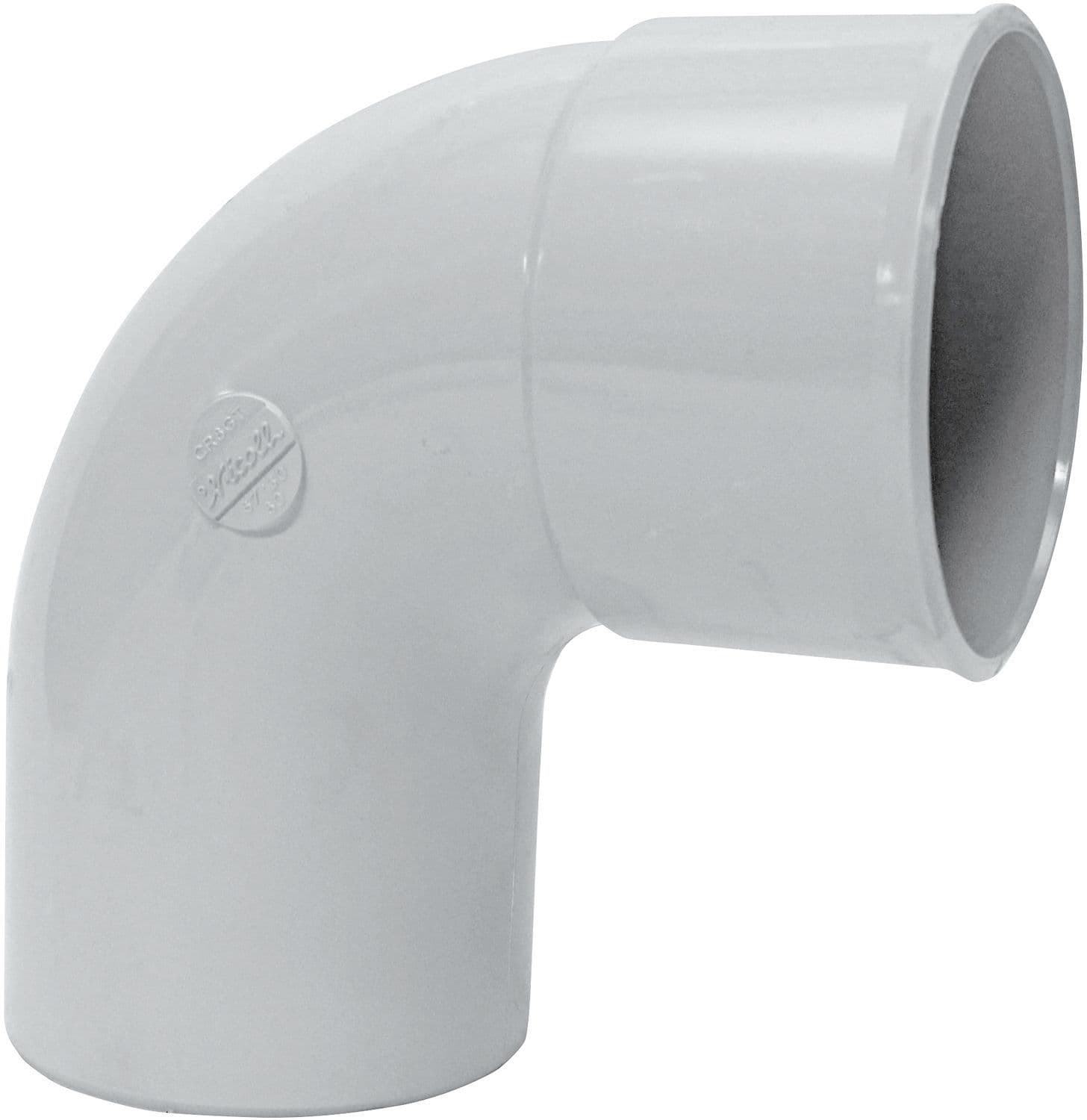 COUDE PVC GRIS CLAIR ROND 87° 80MM vue 1