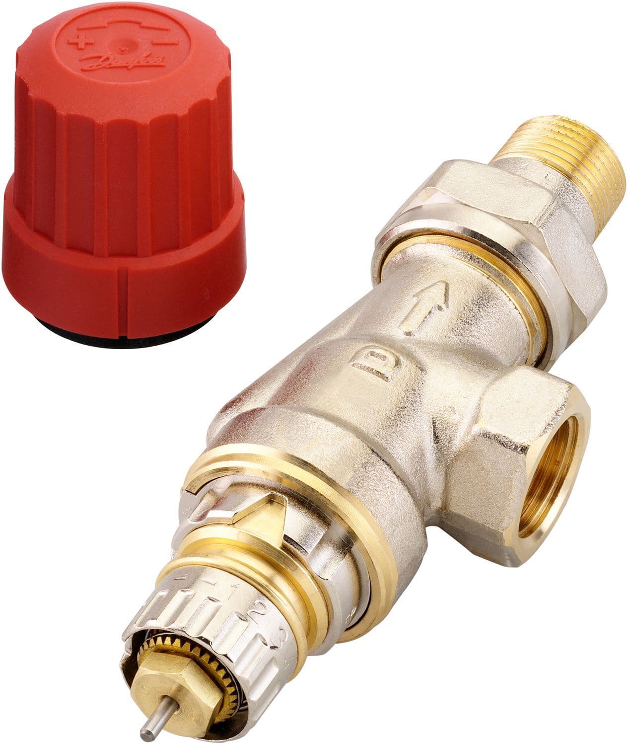 VANNE RADIATEUR THERMOSTATIQUE DANFOSS EQUERRE INVERSEE 3/8"MF vue 1