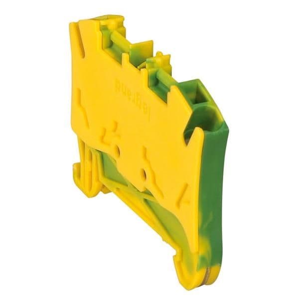 Bloc ressort - conducteur protection vert/jaune- 2 conducteurs 1 entrée / 1 sortie - pas 6mm - Vikin vue 1