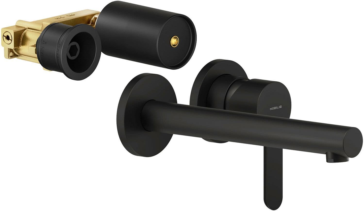 MITIGEUR LAVABO MURAL ABC NOBILI 200MM NOIR MAT vue 1