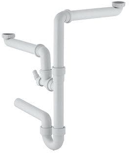SIPHON EVIER GEBERIT 6/4"-40MM 2 CUVES vue 1