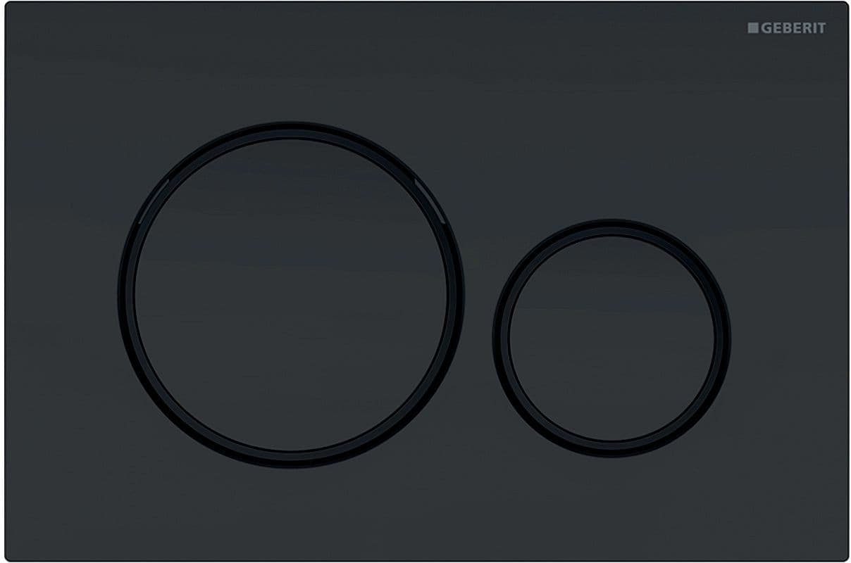 PLAQUE DE COMMANDE 2 TOUCHES SIGMA20 GEBERIT NOIR SATIN-NOIR BRILLANT EASY-TO-CLEAN vue 1