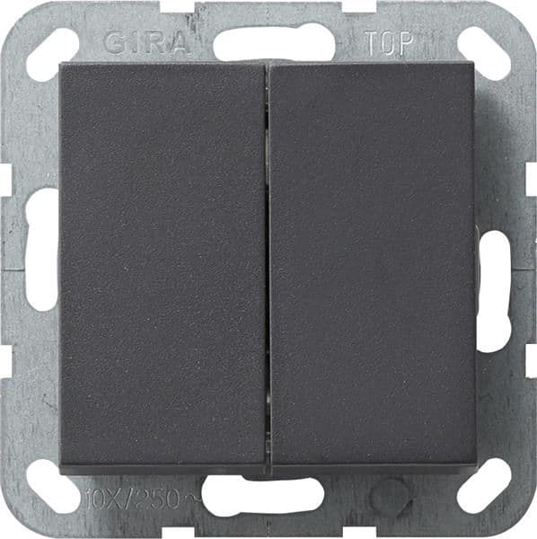 Interrupteur - poussoir va et vient double System 55 Anthracite vue 1