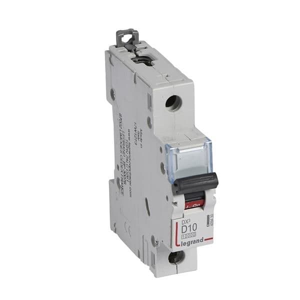 Disjoncteur DX³ 10000A / 16kA 1 pôle courbe D 10A 230 / 400V - 1 module vue 1