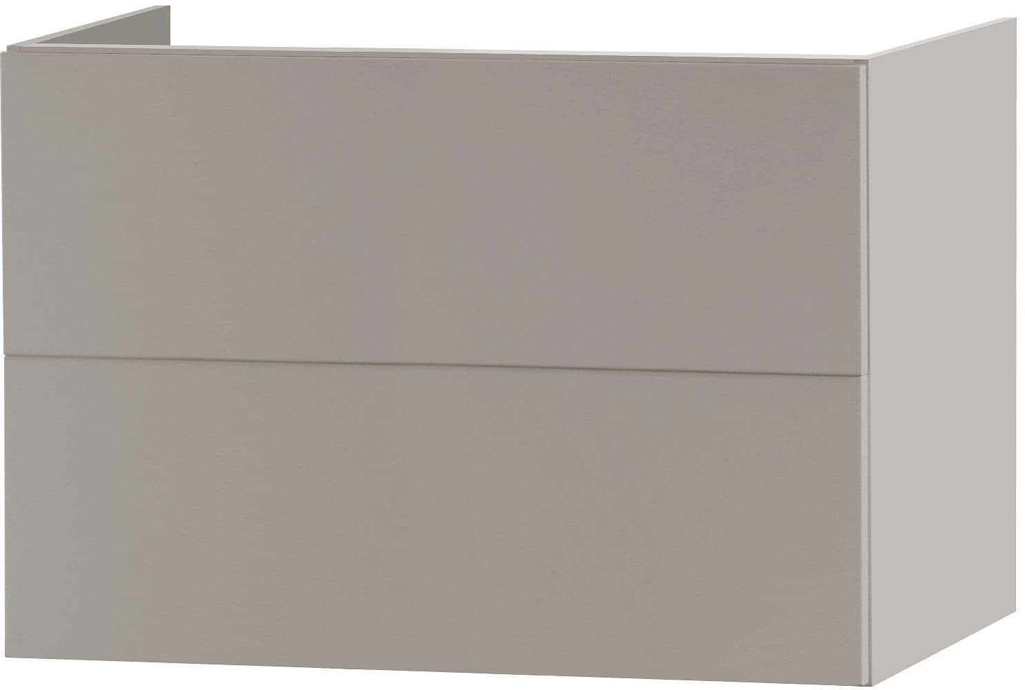 SOUS MEUBLE 2 TIROIR 80CM PUSH-OPEN GRIS SATIN vue 1