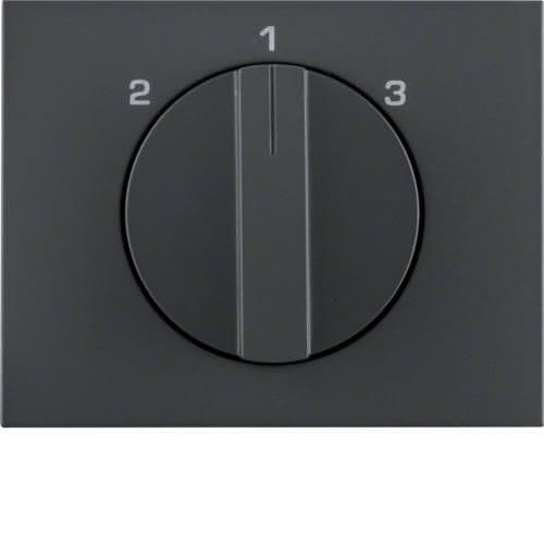 Enjoliveur avec bouton rotatif pour interrupteur 3 paliers sans position 0 K.1 Anthracite, mat vue 1