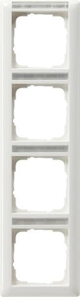 Cadre de finition Gira standard 55 avec zone d'inscription Blanc brillant vue 1