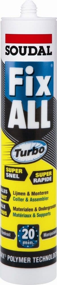 Soudal Fix All Turbo mastic adhésif blanc vue 1
