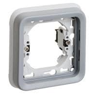 Plexo support plaque 1 poste Gris vue 1