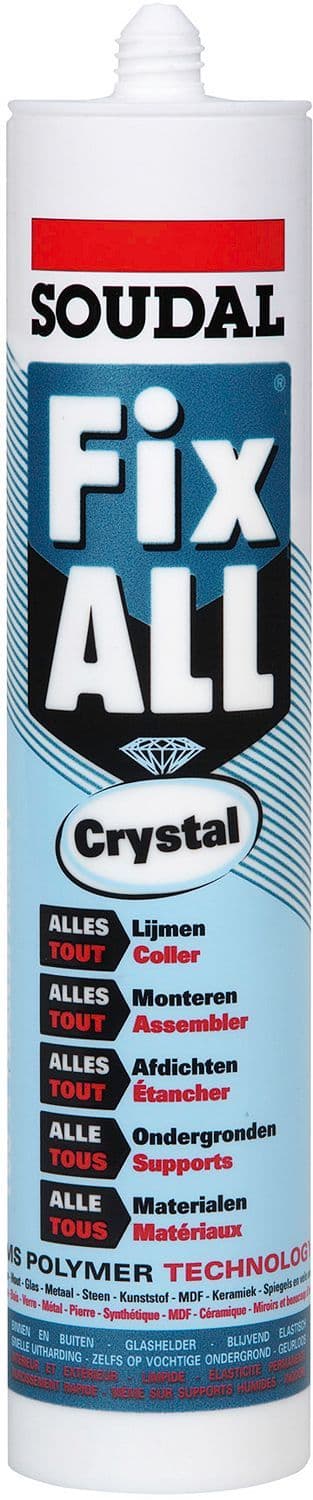 SOUDAL FIX-ALL CRYSTAL CARTOUCHE 290ML vue 1