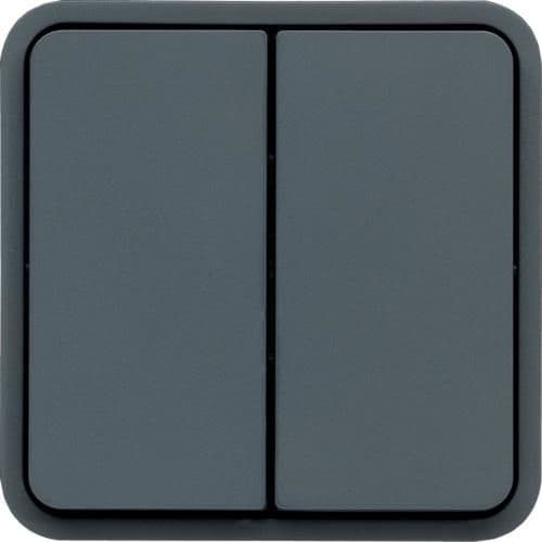 Double poussoir inverseur Cubyko, Gris, NO + NF, quickconnec vue 1