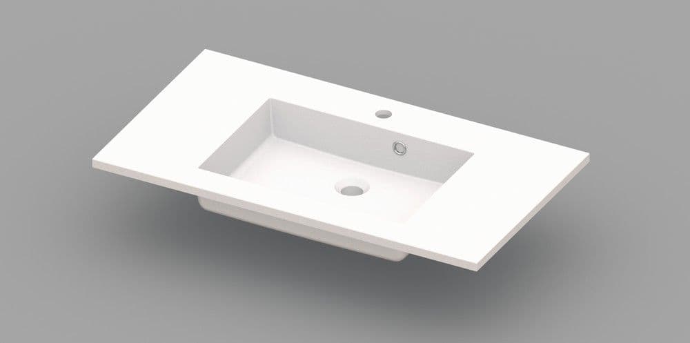 Van Marcke Coste tablette avec 1lavabo 900x500x200mm blanc marbre artificiel vue 1
