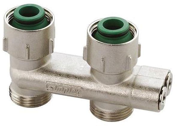 BLOC H INVERSE 2TUBE SIMPLEX DROIT 3/4" vue 1