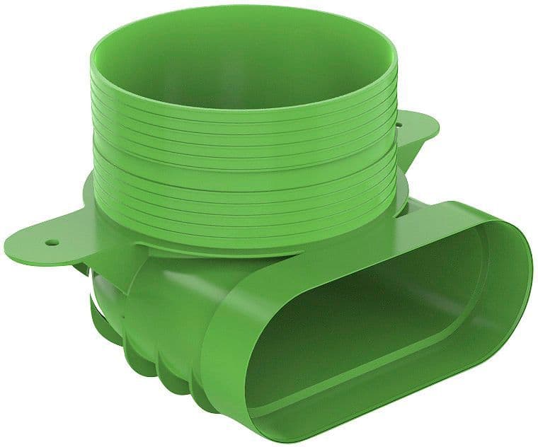DUCOFLEX ADAPTATEUR COUDE POUR BOUCHE D'EXTRACTION COURTE OVAL D125 vue 1