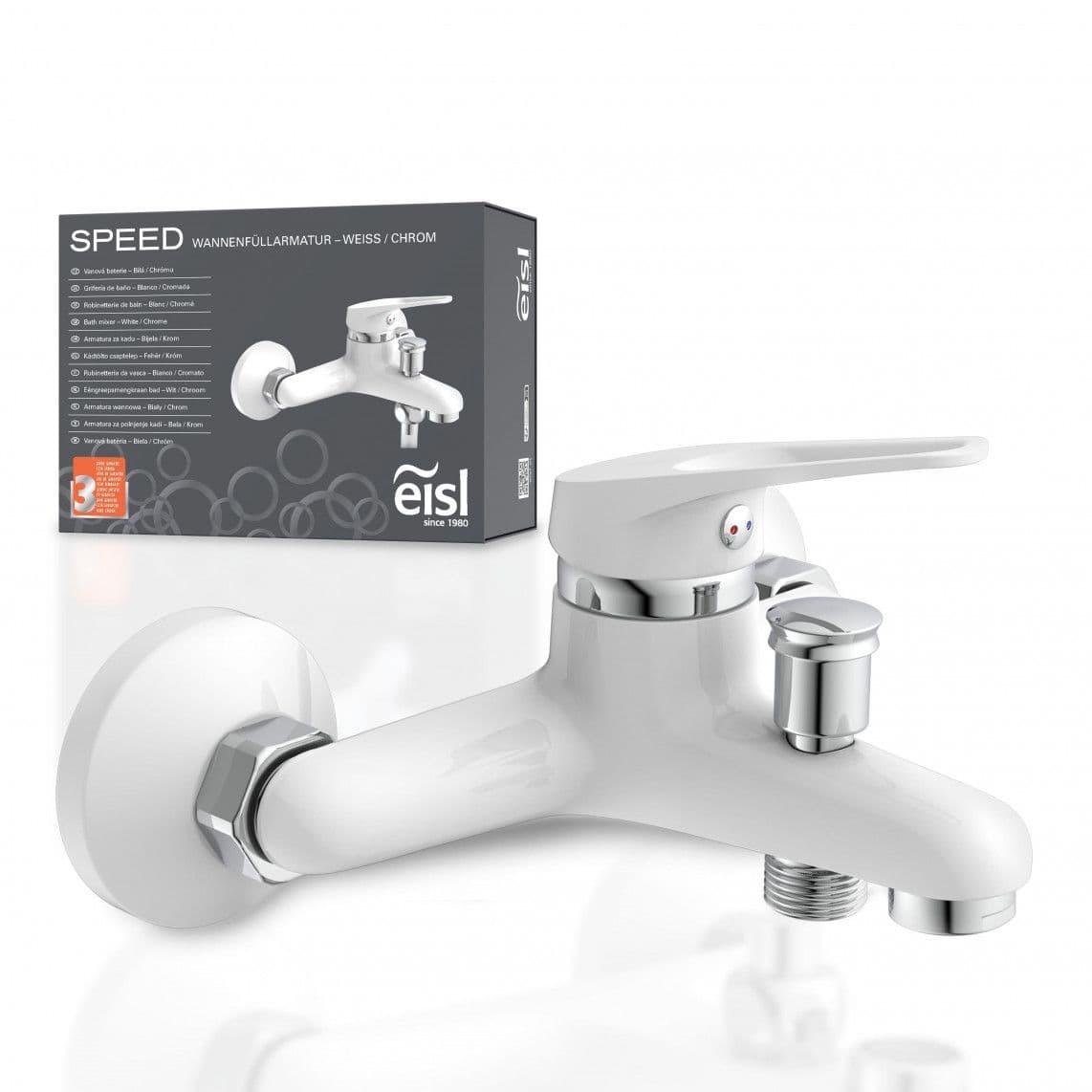 NI023SCR-W SPEED Mitigeur bain/douche, blanc/chromé vue 1