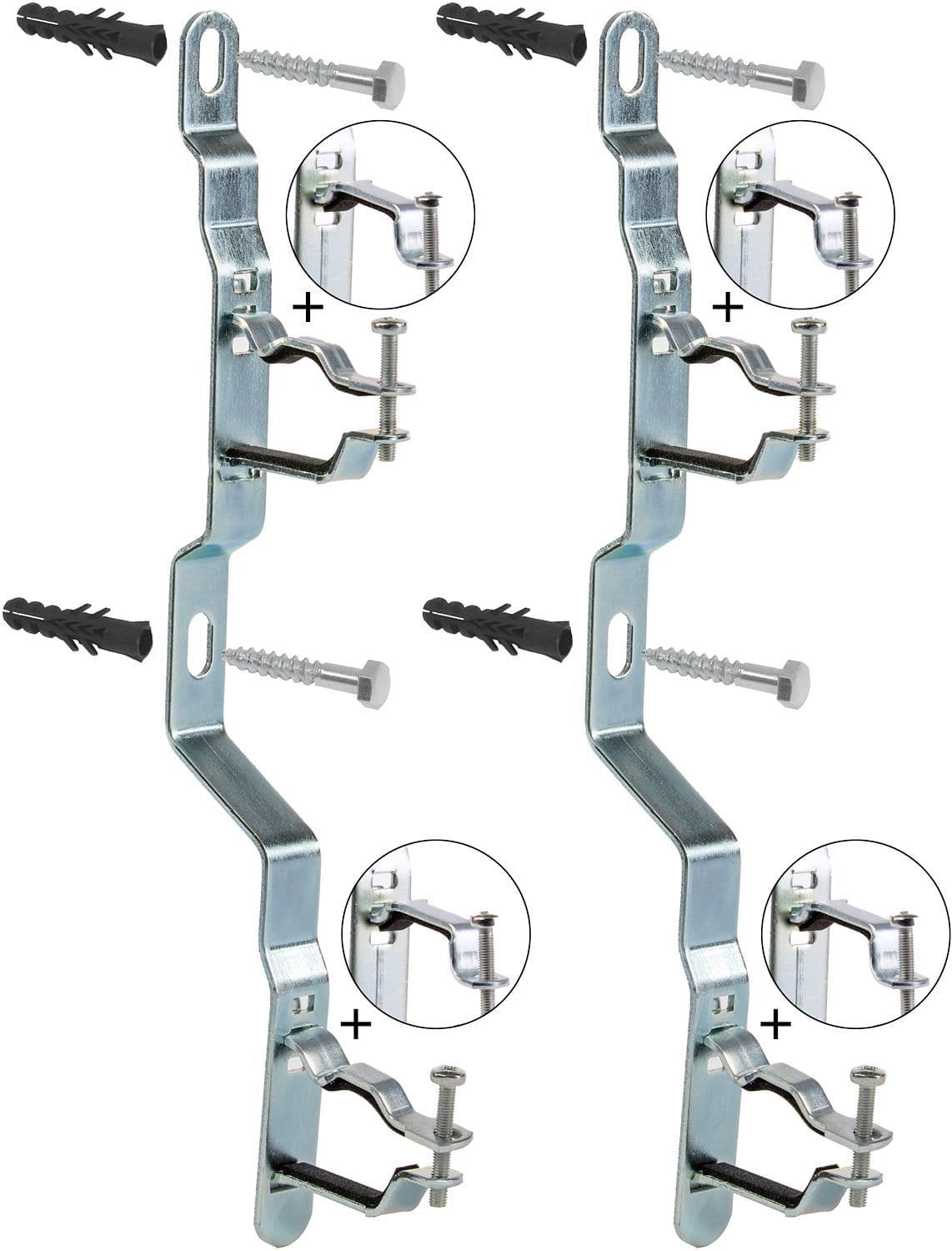 SUPPORTS UNIVERSELS DOUBLES POUR COLLECTEURS + FIXATION (SET 2 PIECES) vue 1