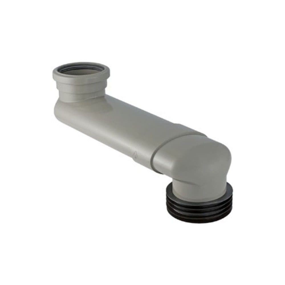 Geberit coude de rénovation en S pour WC universel D90mm L145-345mm PVC gris vue 1