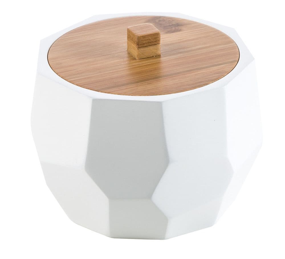 Van Marcke Collection Natural Raja porte-coton 105x90mm résine/bois blanc vue 1