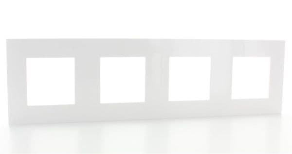 Valena plaque 4 postes horizontal - vertical entraxe 71mm Blanc vue 1