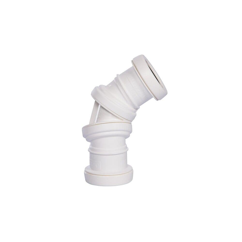 Pipelife coude amovible PP blanc MF D 50 mm vue 1