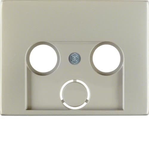 Enjoliveur pour prise coaxiale 2 et 3 trous Berker K.5 Inox vue 1