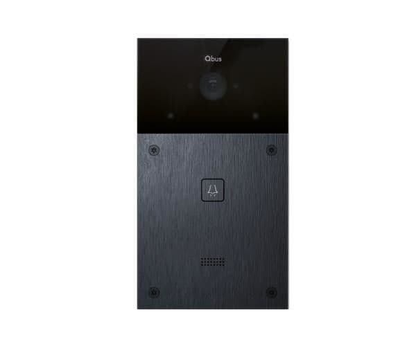 Poste extérieur Qbus SIP Alu Noir brossé, 1 bouton, IP65 (encastré / en saillie) vue 1