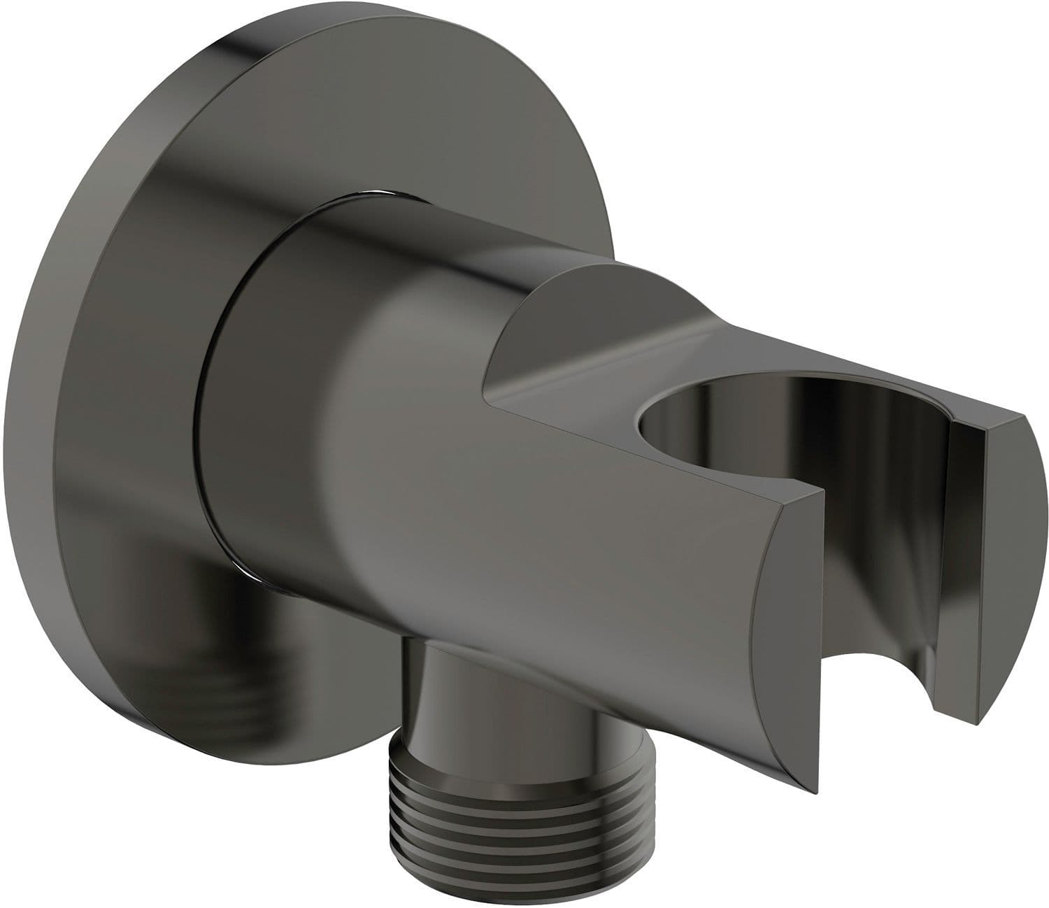 COUDE DE RACCORD+ SUPPORT DOUCHE JOY IS BRUSHED GUN METAL vue 1