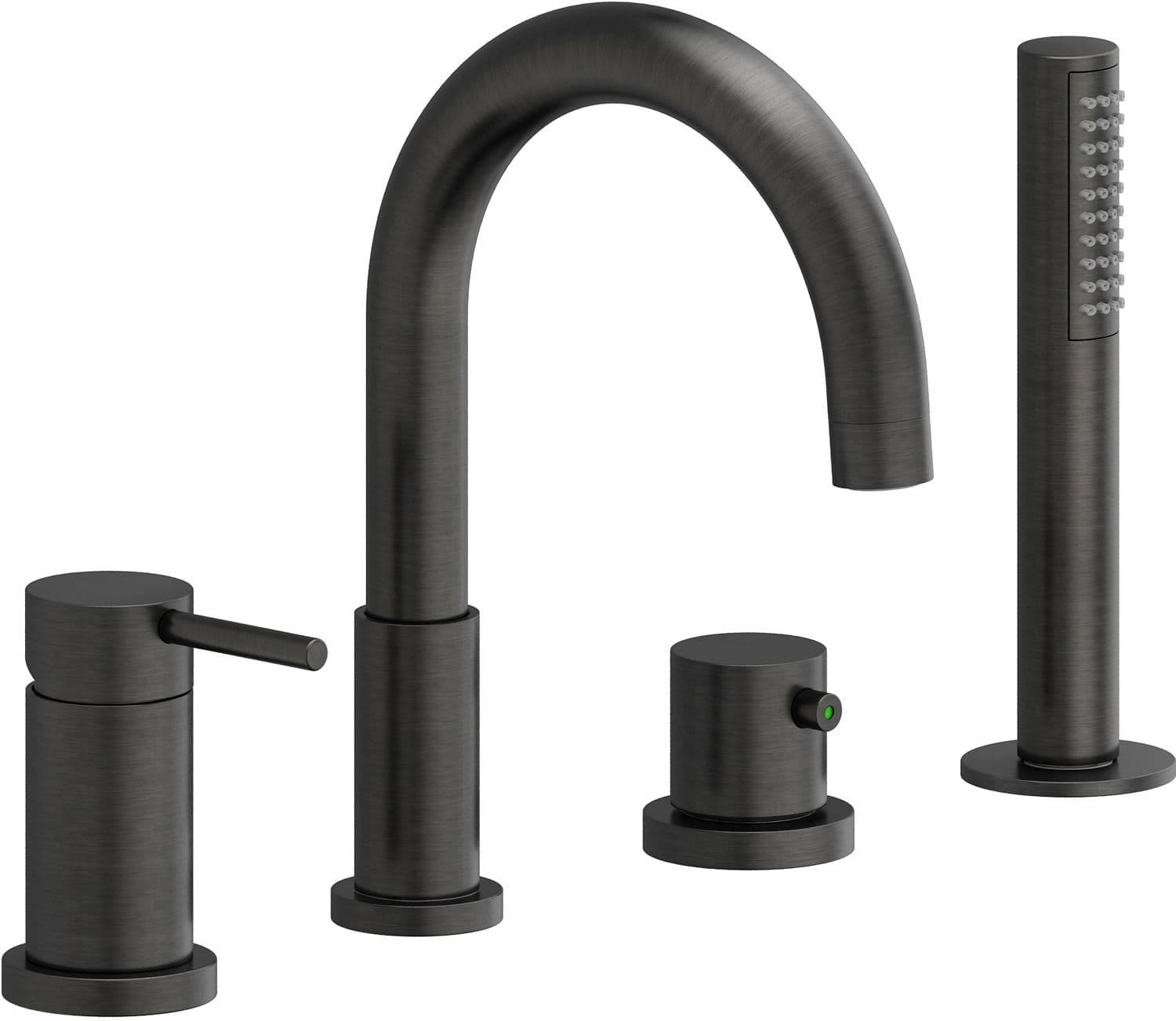 MITIGEUR BAIN 4TROUS MONTAGE BORD DU BAIN LIVE NOBILI GRAPHITE BROSSÉ vue 1