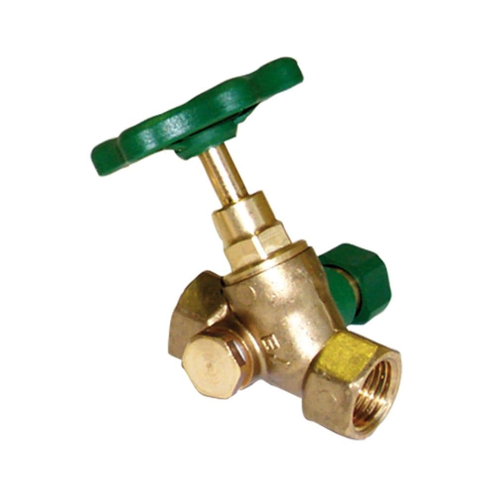 robinet darrêt oblique laiton MMPO avec robinet purgeur 4/4" vue 1