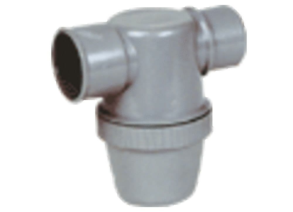 Nicoll siphon bouteille D 40 mm entrée horizontale PVC gris vue 1
