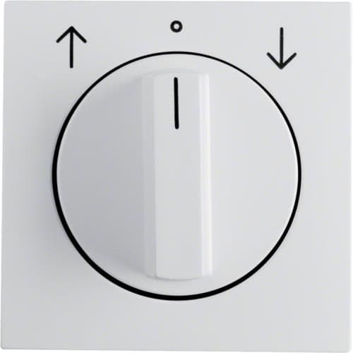 Enjoliveur avec bouton rotatif pour interrupteur volets S.1 / B.3 / B.7 Blanc polaire, mat vue 1