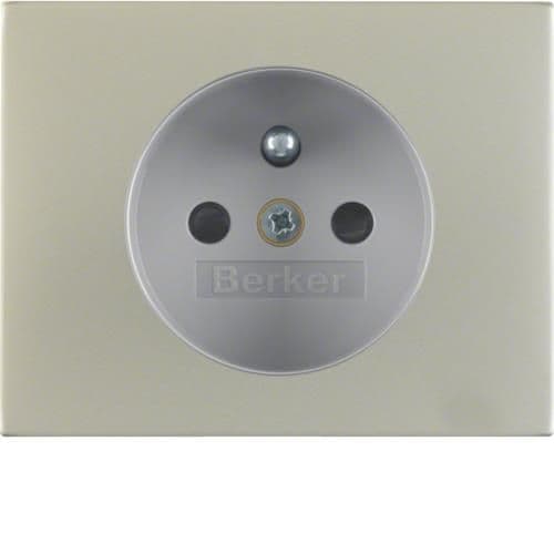 Sets de finition pour prise de courant avec terre Berker K.5 Inox vue 1