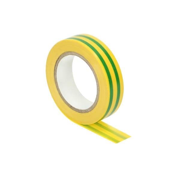 Ruban isolant, ignifuge, Vert Jaune 19mm de large, 0,13mm d'épaisseur, 20m de long: 10 pièces vue 1